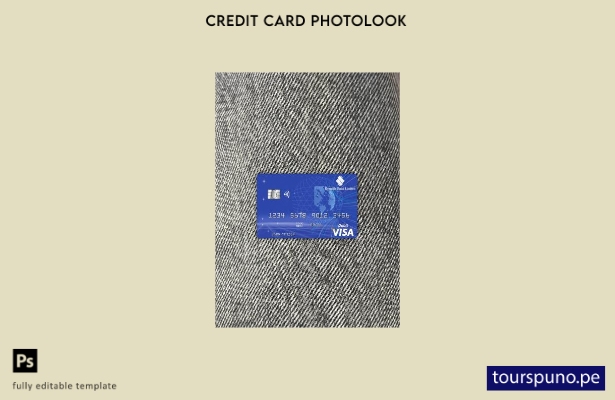 listo para imprimir plantilla frontal de aspecto fotográfico de tarjeta visa  35